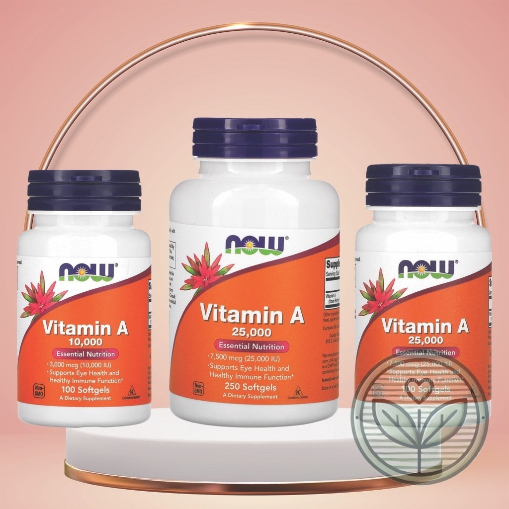 ✅✅IN STOCK✅ Now Foods Vitamin A, 10,000 / 25000 IU, 100 /  250 Softgels (Fish liver oil) One4