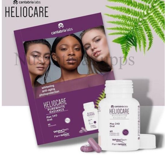 [buy3 free 1]Heliocare Fern PLE+ 240MG PUREWHITE RADIANCE MAX CAPSULES  fibre EXP 06 2027