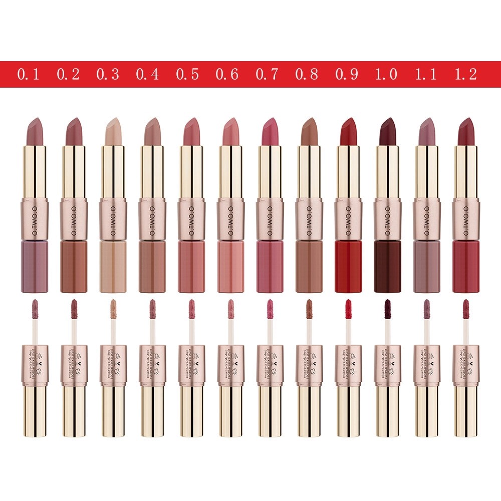 Multi Quality O.TWO.O 12 Color Easy Wear Matte Lipstick & Lip Gloss Versatile Reliable - Image 4