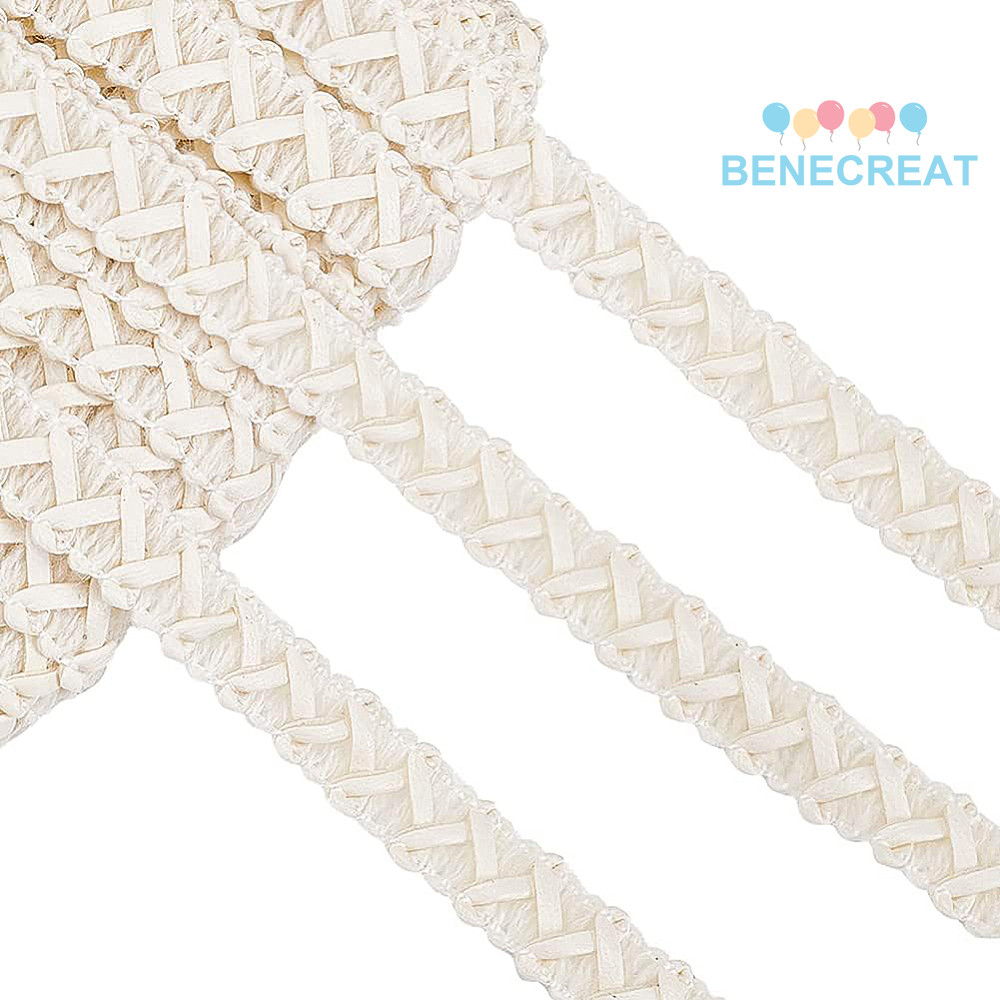 1card 15 yard White Faux Leather Braid Trims Flat Genuine Leather Braid Strap for Home Decor Sewing Craft 1/2 inch Wide