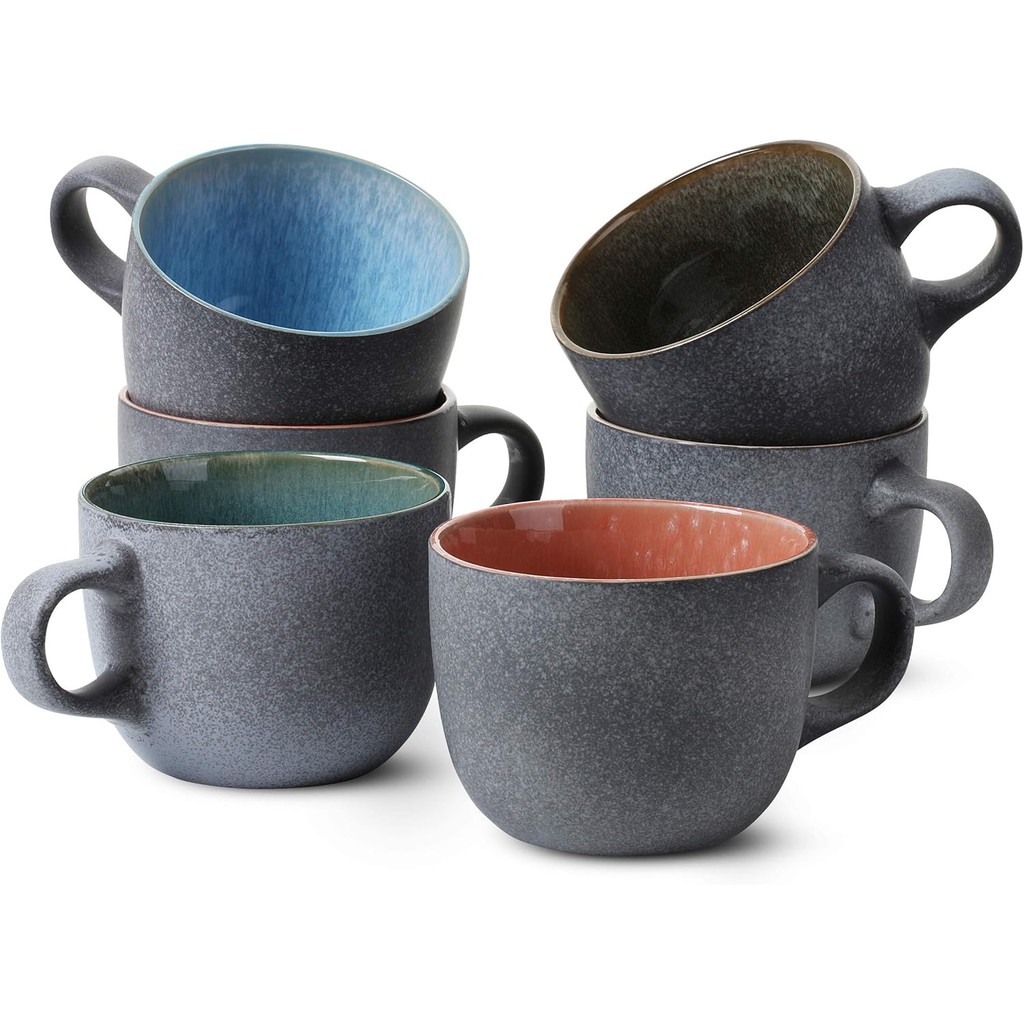 BTaT- Coffee Mug Set, Set of 6, 14 oz(415ml), Coffee Cup Set, Ceramic Coffee Cups, Coffee Mug Ceramic Set, Coffee Cup Sets, Mugs, Coffee Cups, Mugs for Coffee, Coffee Cups Set