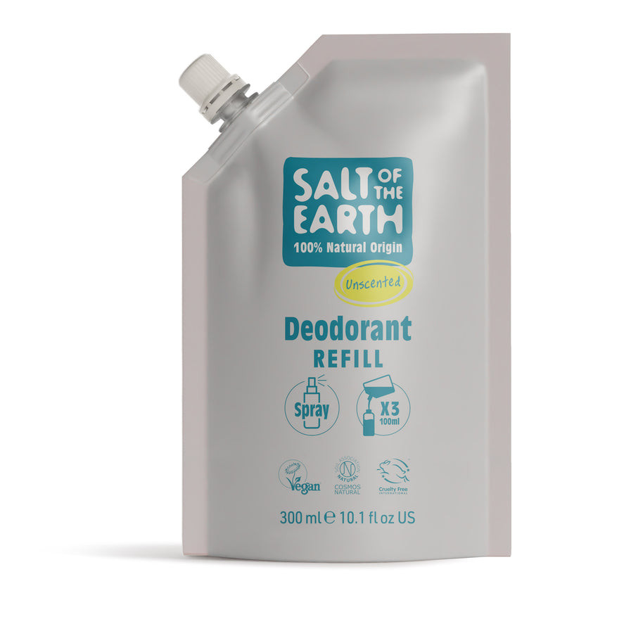 Salt of the Earth, Natural Deodorant Spray (Unscented) Refill 300ml