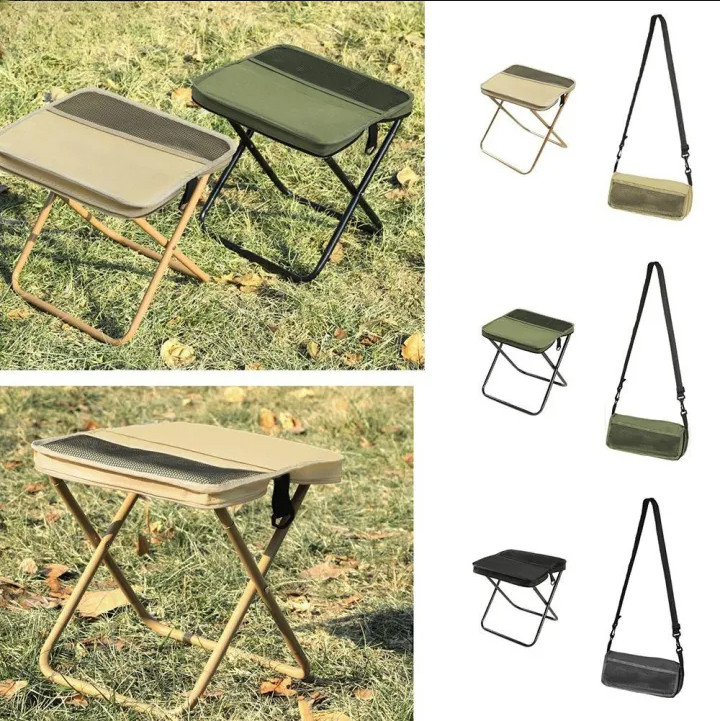 Outdoor Portable Folding Chair Backpack Folding Stool Pocket Chair For Camping Fishing Travel Kerusi Lipat Bangku Kecil