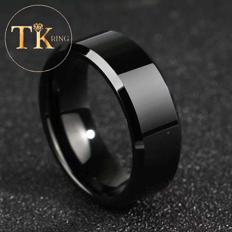 Smooth Double Bevel Glossy Ring Fashion Simple Stainless Steel Tiatnium Steel Ring Couple Men Women Rings Cincin