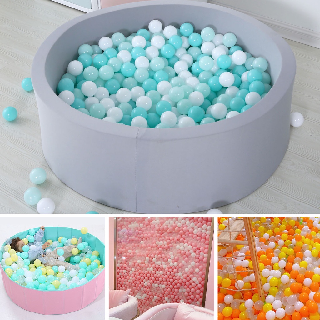 AgTm_ 100Pcs Ball Pit Balls Thickened Eco-friendly Smooth Reusable Bite-resistant Hand-on Ability PE Material Macaron Color Pit Balls Kindergarten Toy