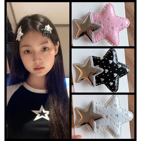 Beautiful Cute~Star Hair Clip Millennium Future Niche Hair Clip y2k Hot Girl Five-pointed Star Bangs Clip Side Clip Girl Headdress