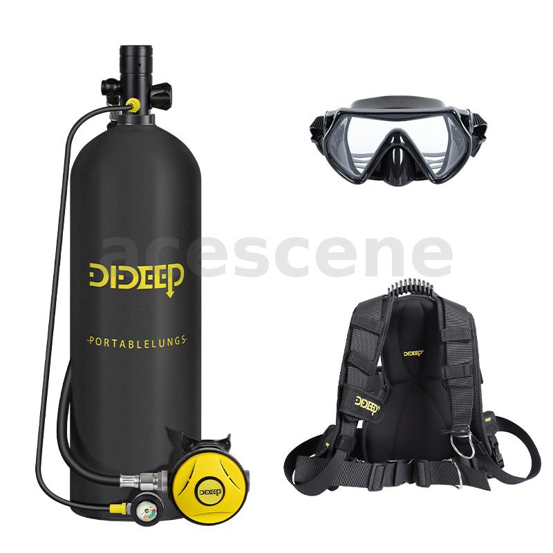 DIDEEP 4L Scuba Diving Tank Upgrade Pressure Gauge Diving Vest Bag Oxygen Cylinder Tank Set Snorkeling Equipment X7000