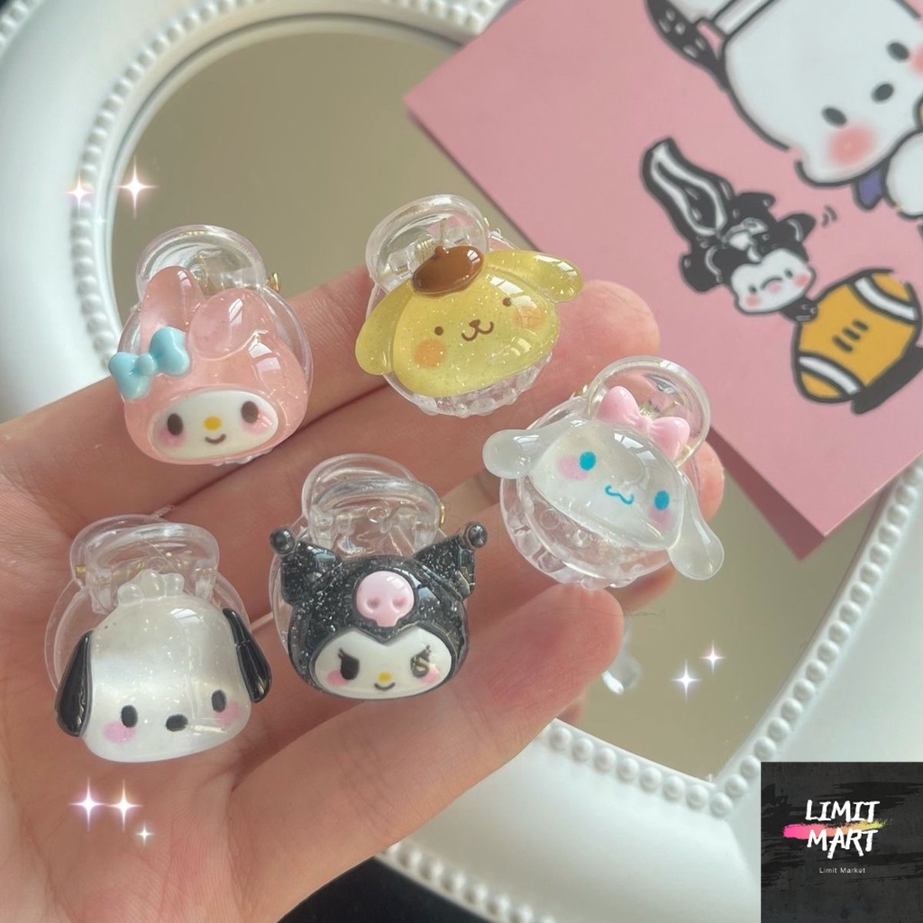 LMclip Sanrio hair clip cute  clip catch clip Transparent Hair Clip INS Summer