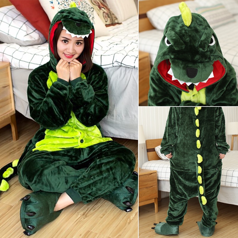 Purpose Have Kigurumi Dinosaur Cartoon Animal Cosplay Costume Flannel Pajamas Women Men Sleepwear Onesies Homewear Ni... - Image 5