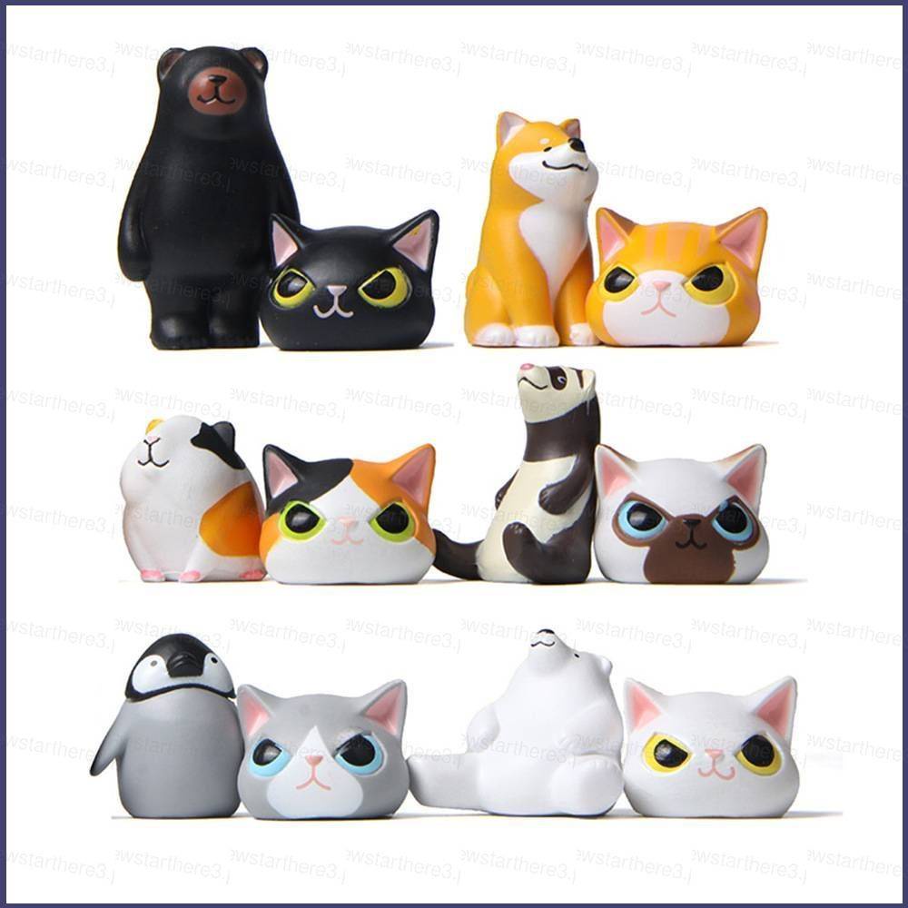 YE 6PCS/set Animals in disguise as cats Cat costume A head suit Shiba Inu guinea pig Garage Kits oraments