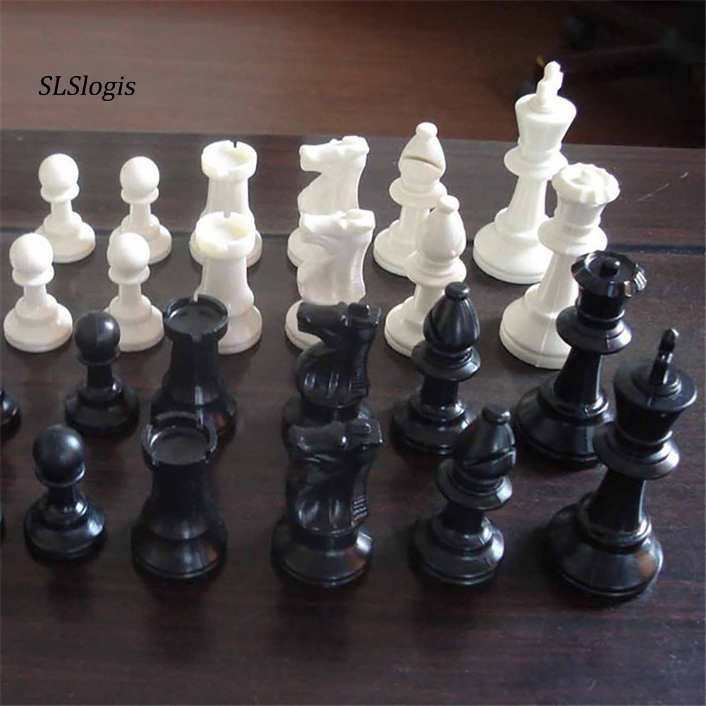 Have Premium SLS 32Pcs/Set Black & White Plastic Medieval Chess Pieces Game Chessmen 65/75/95mm Multi Purpose - Image 2