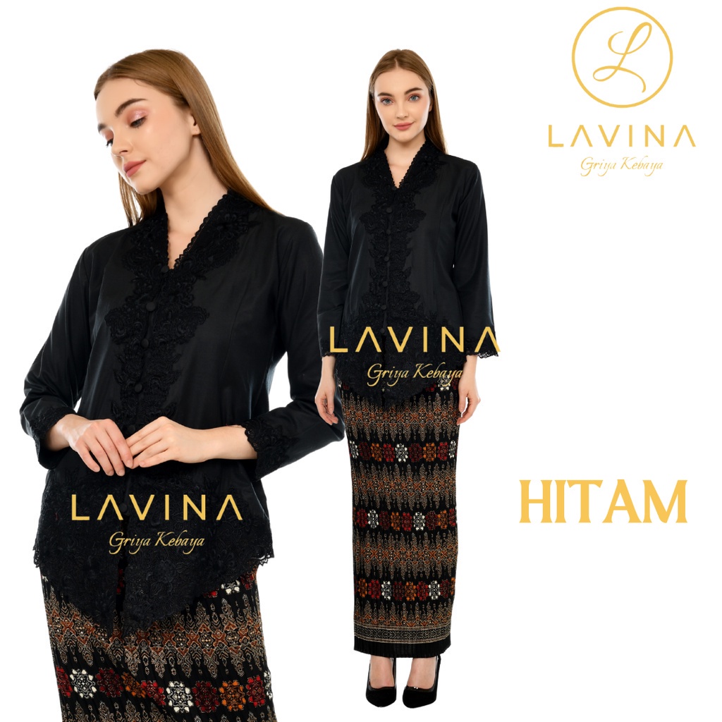 Multi Premium Kebaya Black HITAM Embroidery Size Up XXXXXL Durable Must - Image 3