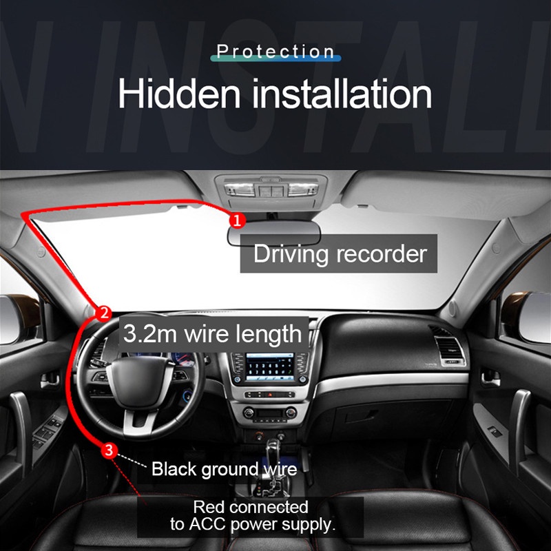 Essential Quality 3.2 Meters Buck Line Mini USB Car Charger Hard Wire Hardwire Kit Dash Cam Reaview Mirror 24H Parkin... - Image 4