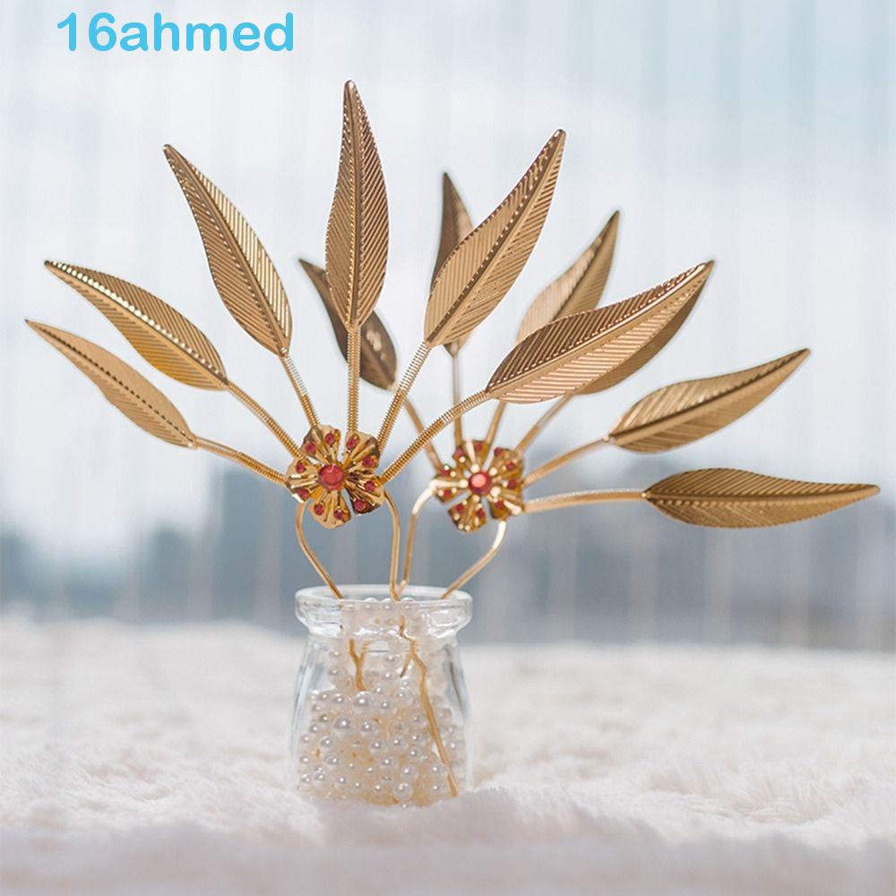 AHMED Thai Headdress Antique Exquisite Ethnic Minorities Hair Accessories Girl Hair Accessories Leaf Hairstyle Design Tool U Shape Hairpin