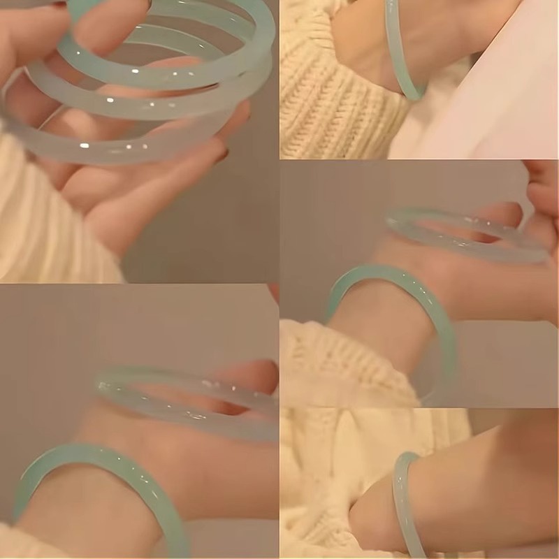 New Style Accessories One Step One Ring Bracelet Female Imitation Jade Jingle Ring Bracelet