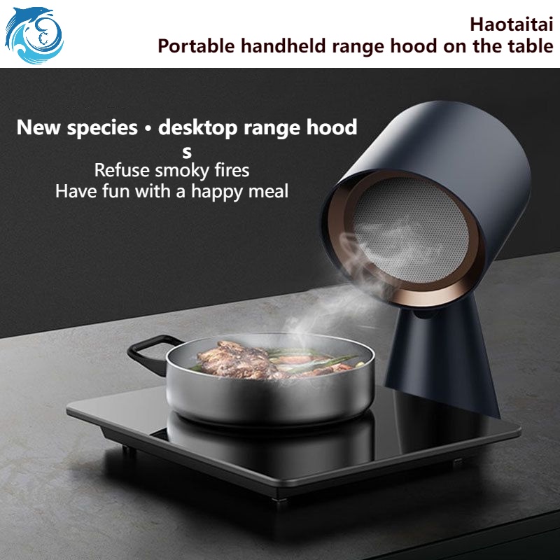 Haotaitai Good lady Desktop Range Hood Oil Fume Decomposition Purifier Household mini Installation Free Portable Removable Handheld Range Hood Air Purifier Smoke Exhaust Ventilator Kitchen Ventilator Extract Range Hood Kitchen Hood Barbecue BBQ Companion