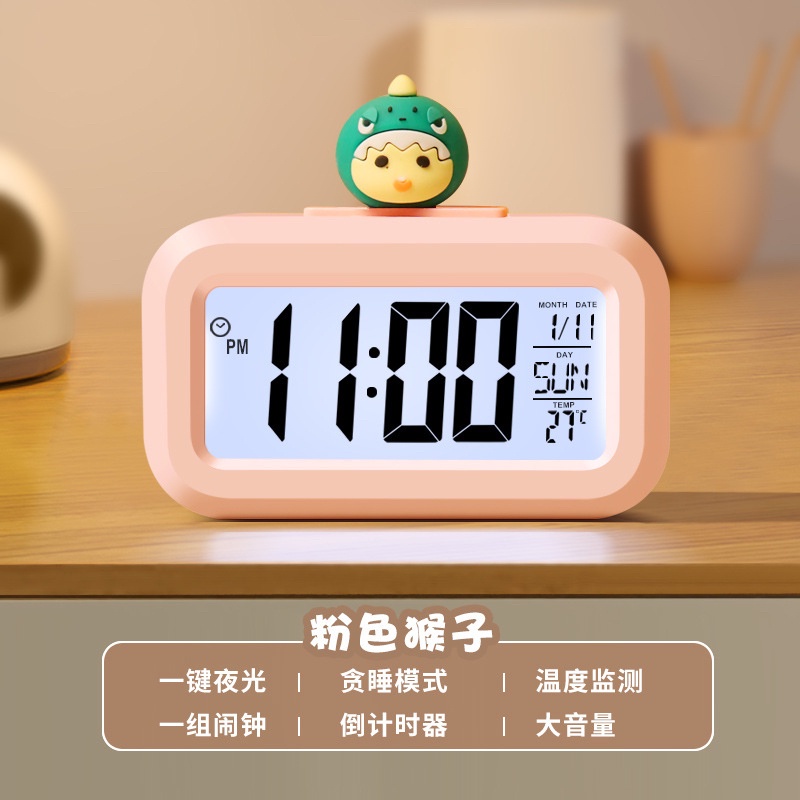 Reliable Durable Multifunctional Backlight LED Digital Alarm Clock Cute Piggy Shape Desktop Timer Bedroom Decoration ... - Image 2