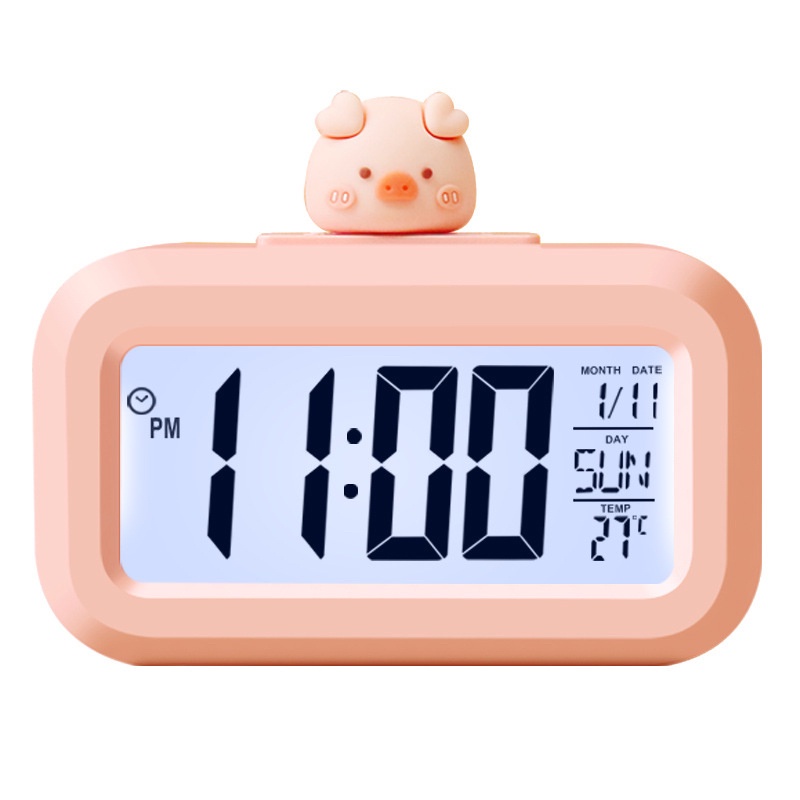 Reliable Durable Multifunctional Backlight LED Digital Alarm Clock Cute Piggy Shape Desktop Timer Bedroom Decoration ... - Image 5