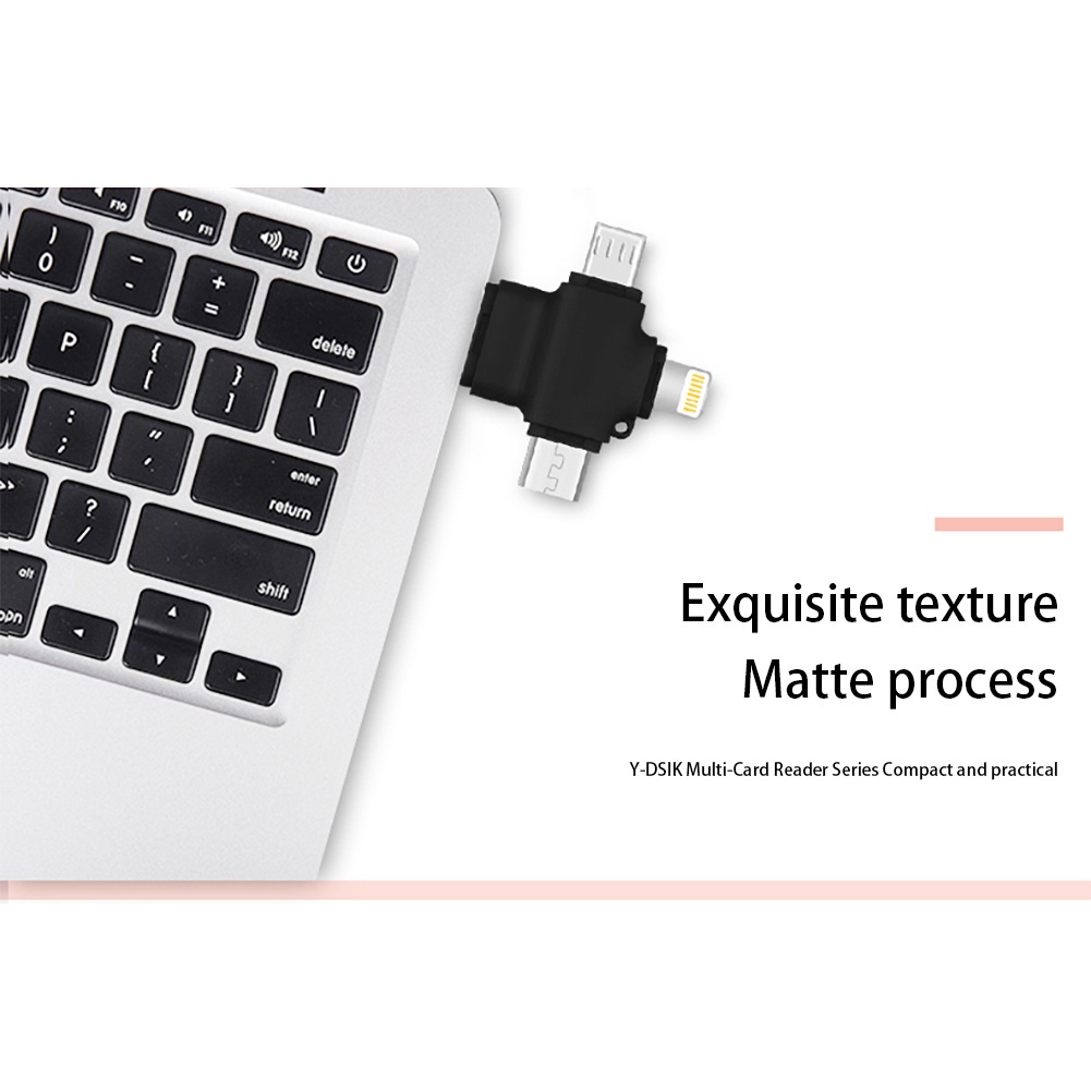 Essential Versatile 4 1 Card Reader iPhone 6 7 8 X XS 12 13 Plus MicroSD TF Memory Cardreader iPad Macbook Type-c And... - Image 2