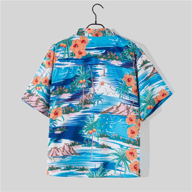 Reliable Premium Men Couple Travel Vacation Outfit Loose Casual Suit Middle Pants Hawaiian Beach short sleeve Flower ... - Image 4