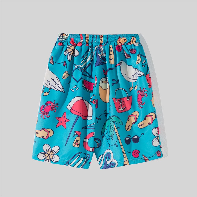 Have Durable Hawaiian Beach Pants Men Short Sleeve Flower Shirt Couple Travel Vacation Outfit Loose Casual Suit Middl... - Image 2