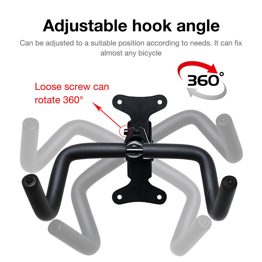 Have Must Bike Storage Rack 360 Adjustable Hook Wall Mount Vertical Bicycles Hanger Home Space Saving Up 110l - Image 3