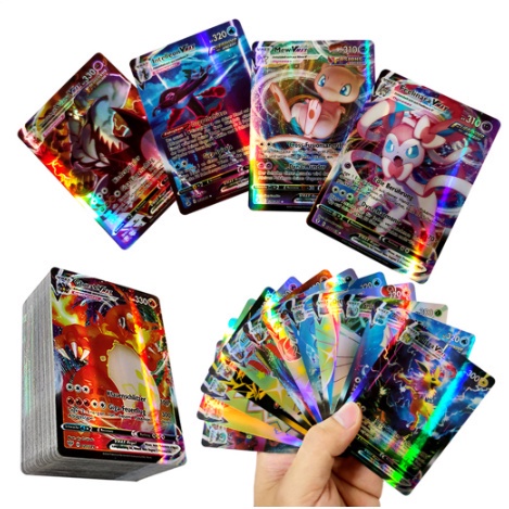Multi Quality 100PCS English Language Version Pokemon Cards Children Game Gift Boy Card Collection Vmax Gx 100 Tag Te... - Image 3