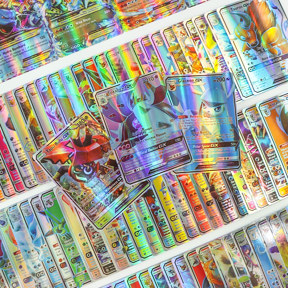 Multi Quality 100PCS English Language Version Pokemon Cards Children Game Gift Boy Card Collection Vmax Gx 100 Tag Te... - Image 4