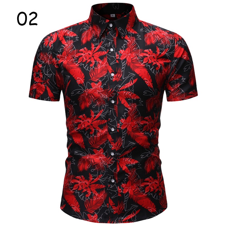 Summer Men's New Short Sleeve Shirt 5 Colors Fashion Casual Floral Shirt Breathable Baju Kemeja Lelaki Ready Stock!!