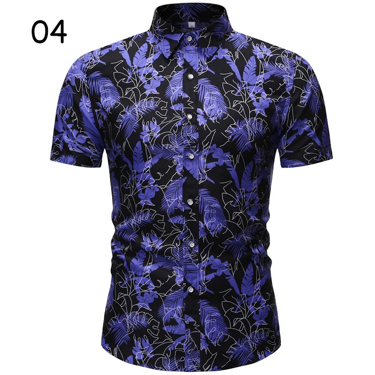 Durable Quality Summer Men's New Short Sleeve Shirt 5 Colors Fashion Casual Floral Breathable Baju Kemeja Lelaki Read... - Image 3