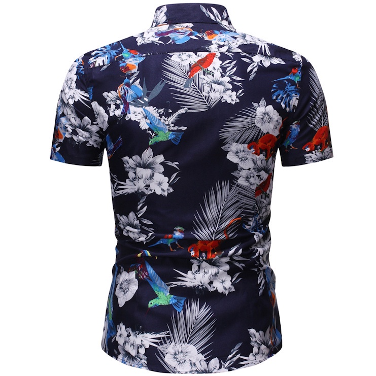 Durable Quality Summer Men's New Short Sleeve Shirt 5 Colors Fashion Casual Floral Breathable Baju Kemeja Lelaki Read... - Image 5