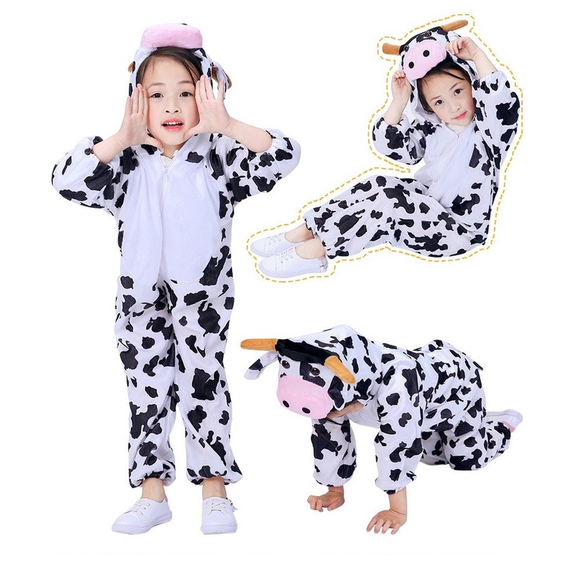 Kids Animal Dinosaur Costume Christmas Onesies Pajamas Monkey Duck Goat Cow Rabbit Ladybug Cosplay Costumes Jumpsuit