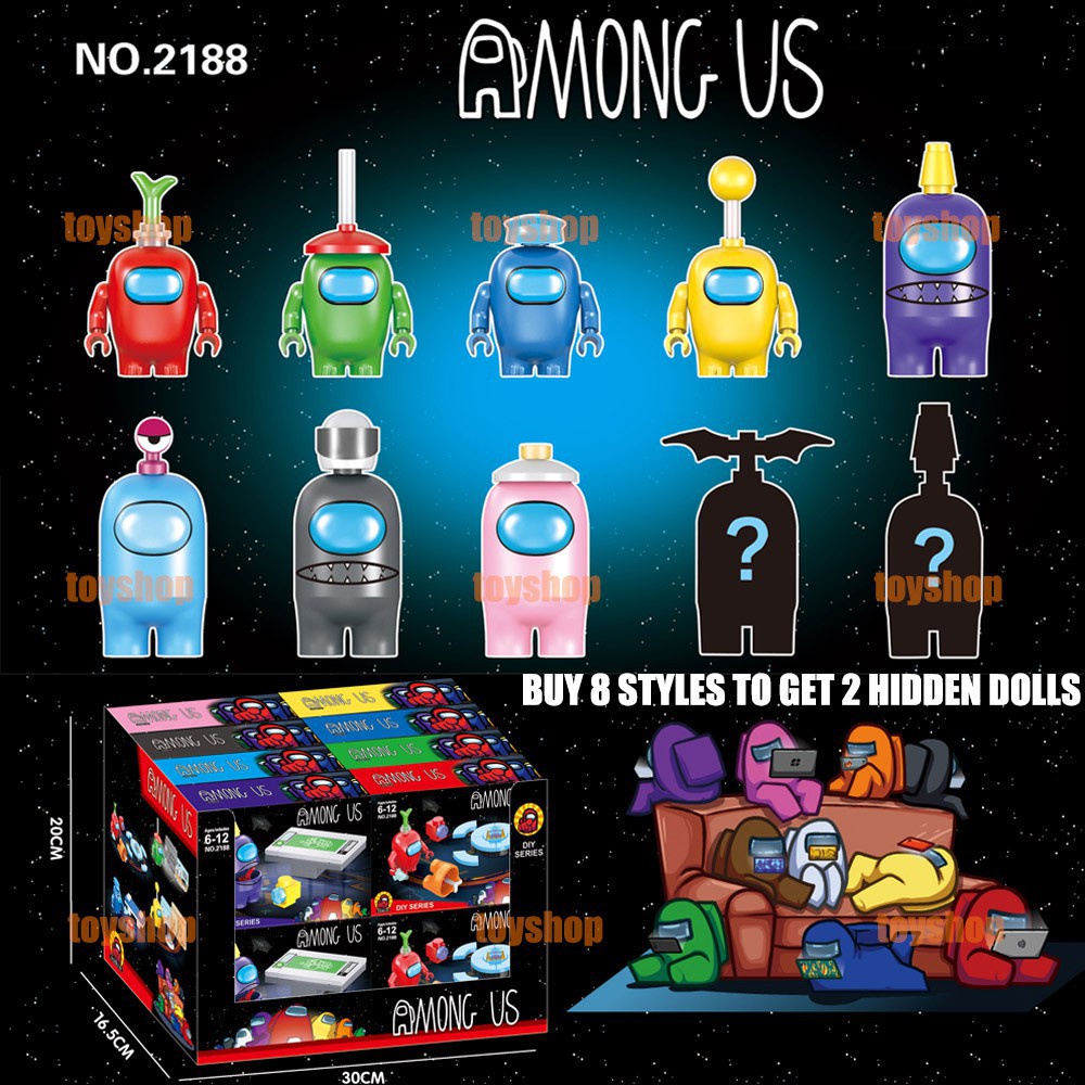 Quality Must 【2021 New Style】8 Pcs Lego Among us Minifigures 2 Hidden Dolls Building Blocks Toys Kids Gift Educat... - Image 3