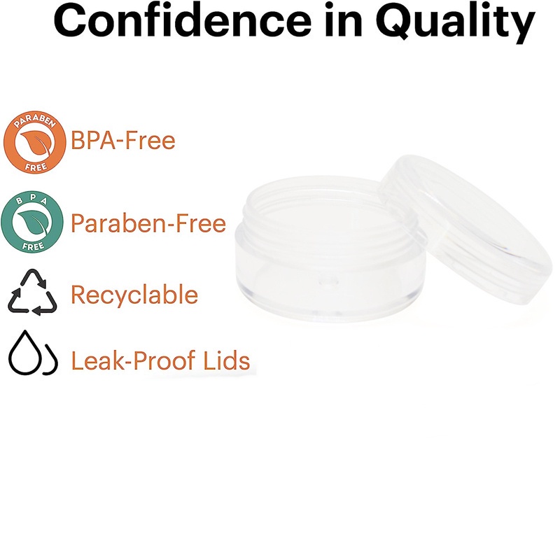 Versatile Purpose 100pcs Round Wax cbd Container Clear Plastic Jars Lids Laser Stickers Storage Boxes Empty Cosmetic ... - Image 5