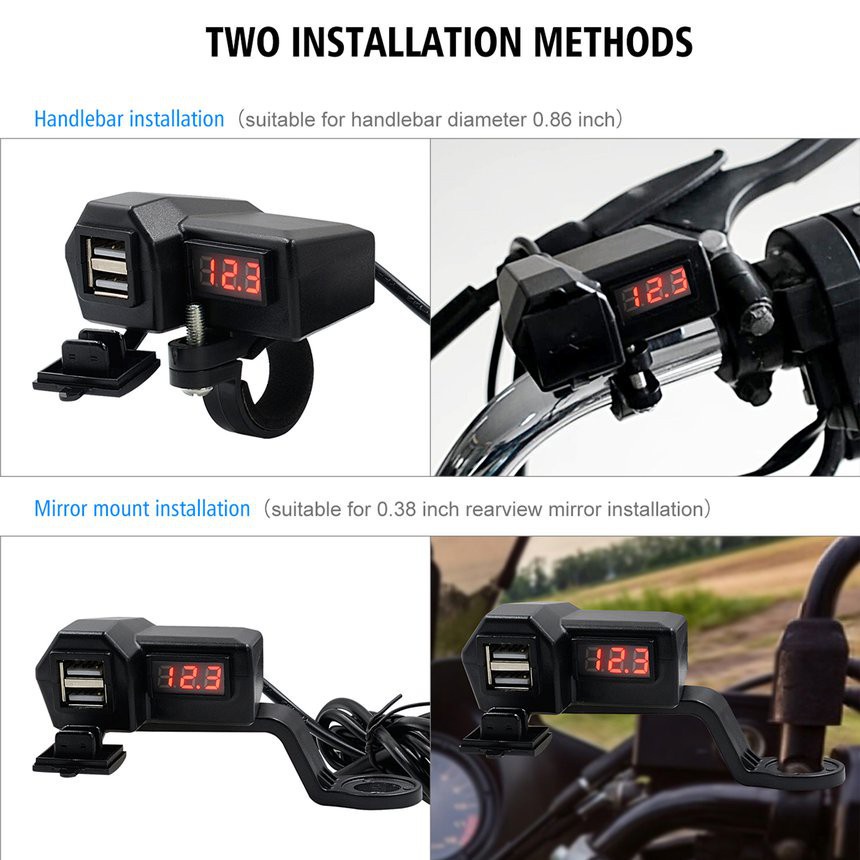 Reliable Quality 12V 5V/3.4A Car Motorcycle Mobile Phone Charger Abs Dual USB Socket Waterproof Handlebar Rearvi Mult... - Image 3