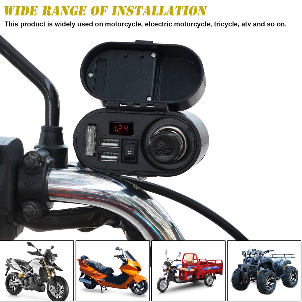 Quality Must Motorcycle Charger USB Waterproof Fast Dual Ports 4.5A Mobile Phone Power Socket Motorbike Purpose - Image 3