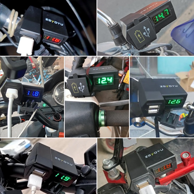 Must Have Dual QC3.0 Fast Usb 12V Adapter Port Socket Voltmeter Motorcycle Mobile Phone Power Supply Charger Waterpro... - Image 3