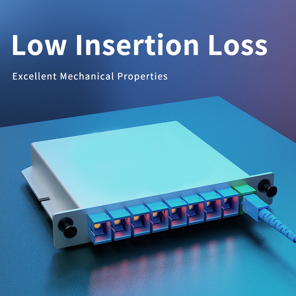 Purpose Must FTTH PLC 1x8 Optical Fiber Splitter SC/UPC Cassette Box Optic Plug-in Card Type Beam - Image 2