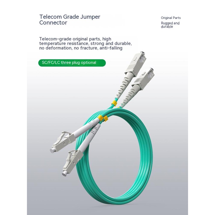 Durable Essential om3 lc-lc multimode fiber optic patch cord high-speed data transfer 3m/5m/10m/15m/30m lc st/fc/sc c... - Image 2