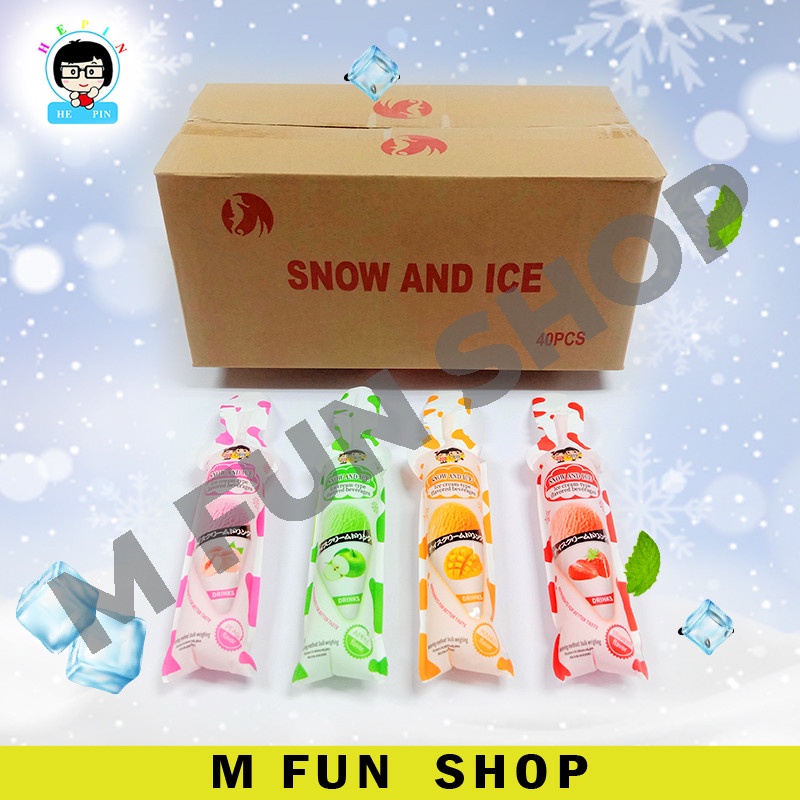 *Ready Stock* Seahorse +/- 40Pcs Jelly Snow And Ice Popsicle Apple / Strawberry / Peach / Mango Flavor (±90g x 40Pcs)