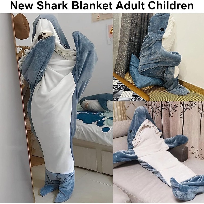 Shark Blanket Adult, Shark Blanket Super Soft Cozy Flannel Hoodie, Shark Blanket Hoodie Adult, Wearable Shark Blanket, Shark Blanket Onesie