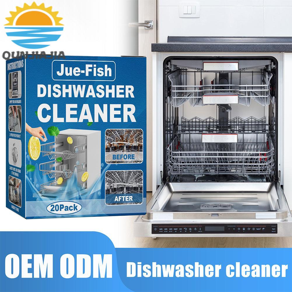 [qunjiajia.my] 20x Dishwasher Washing Machine Cleaner Tablet Household Kitchen Dish Clean