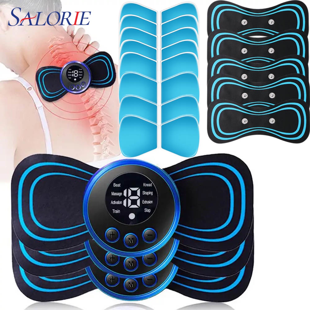 Salorie EMS Mini Portable Electric Pulse Neck Massager 8 Modes 19 Intensity massage therapy machine