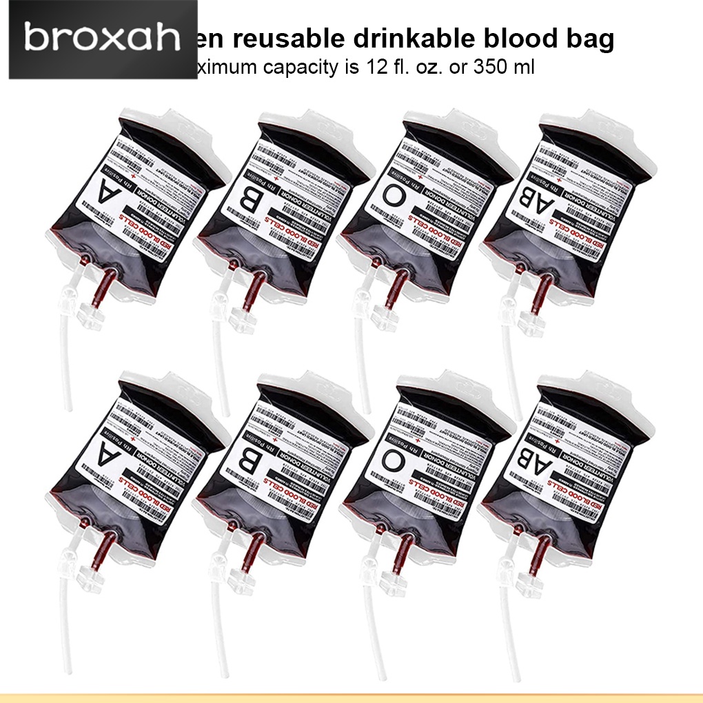 1/2/3/5 PVC Blood Drinks Bag Refillable Fashion 350ml Fruit Juice Jelly Wine Halloween Parties Costume Drink Pouch Accessories