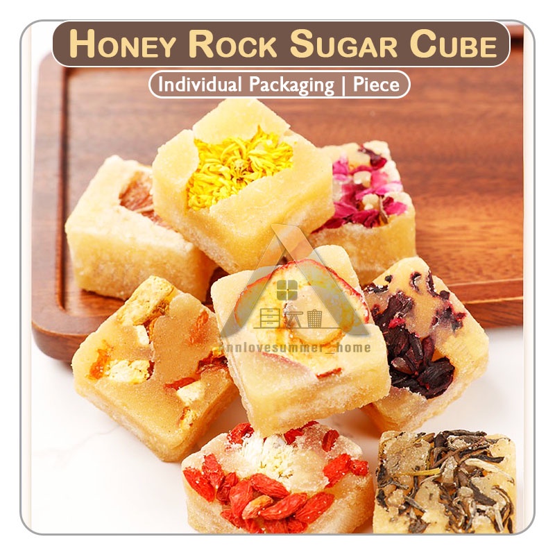 【】HOT SALE❗️ 蜂蜜冰糖块｜11种口味 Honey Herbal Rock Sugar Cube Fruits Tea Honey Tea Lemon Chrysanthemum Roselle FlowerTea