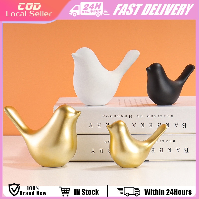 4 Sizes Nordic Ceramic Bird Sculpture Home Living Room Decoration Crafts Wedding Gift