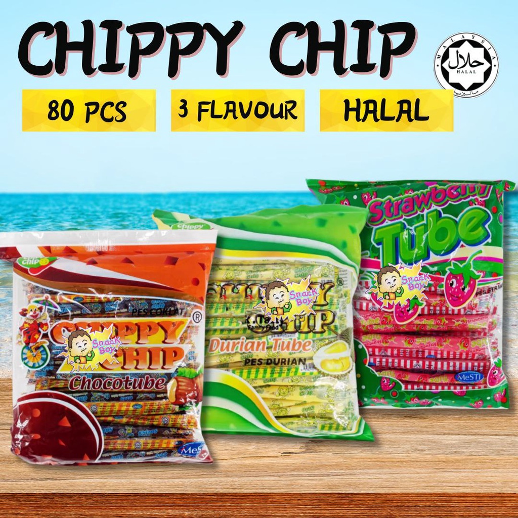 Chippy Chip Chocolate Tube 80pcs [Chocolate /Strawberry /Durian]