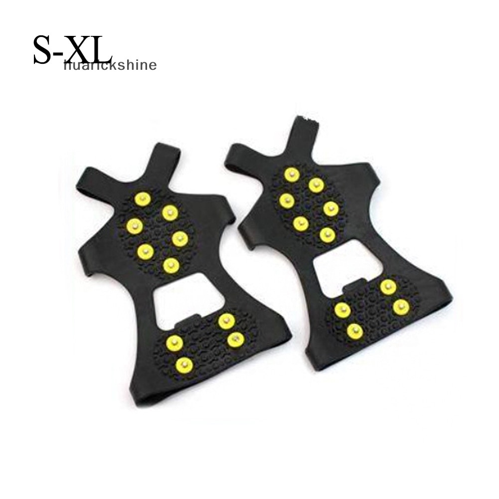 Gym Running huarickshine 1Pair 10 Studs Anti-Skid Snow Ice Gripper Climbing Shoe Spikes Grips Cleats Over Nice Fitnes... - Image 2