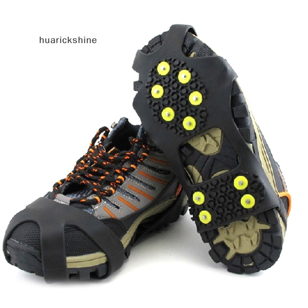 Gym Running huarickshine 1Pair 10 Studs Anti-Skid Snow Ice Gripper Climbing Shoe Spikes Grips Cleats Over Nice Fitnes... - Image 4