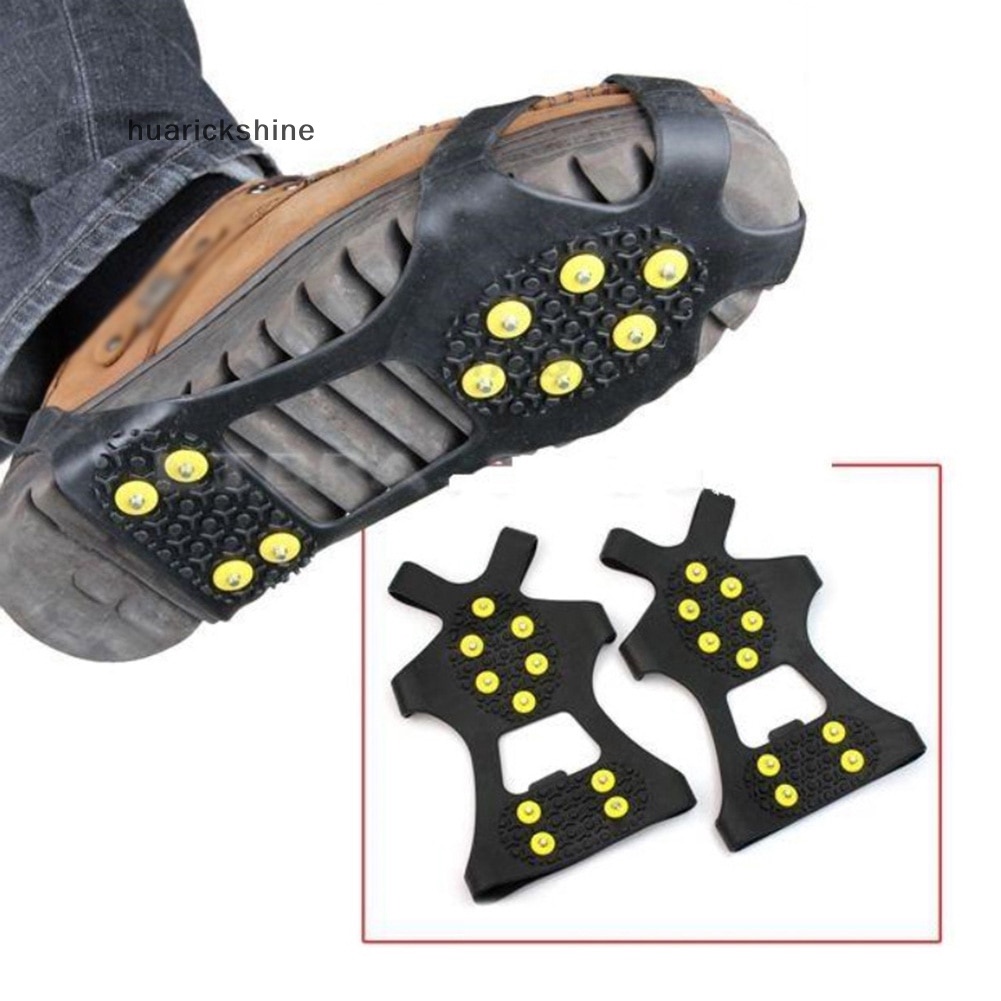 Gym Running huarickshine 1Pair 10 Studs Anti-Skid Snow Ice Gripper Climbing Shoe Spikes Grips Cleats Over Nice Fitnes... - Image 5